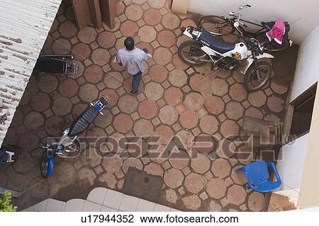 Stock Image - one person, bicycle. Fotosearch
