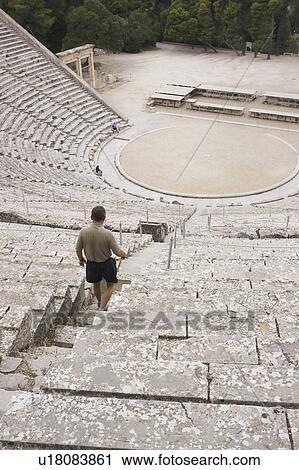 Stock Image - Stadium, Arena, Background, Stone, Steps, Amphitheatre. Fotosearch
