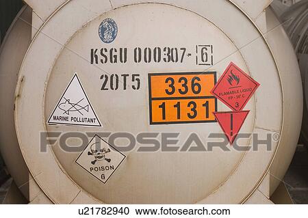 Stock Image - text, indication, sticker, advice, warning, caution. Fotosearch