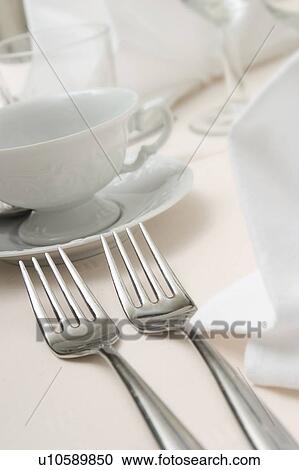 Stock Image - tools, arrangement, array, dishware, crockery, plate. Fotosearch