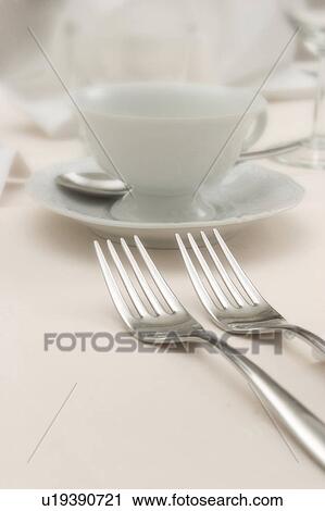 Stock Image - tools, arrangement, array, dishware, crockery, plate. Fotosearch