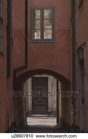 Stock Image - window, structure, concrete, glass, window sill, house. Fotosearch