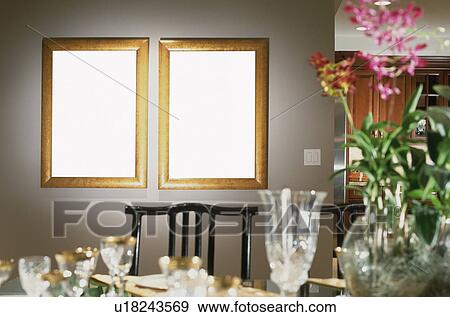 Contemporary Dining Room in Coastal Home View Large Photo Image Stock Photo - Contemporary Dining Room in Coastal Home. Fotosearch
