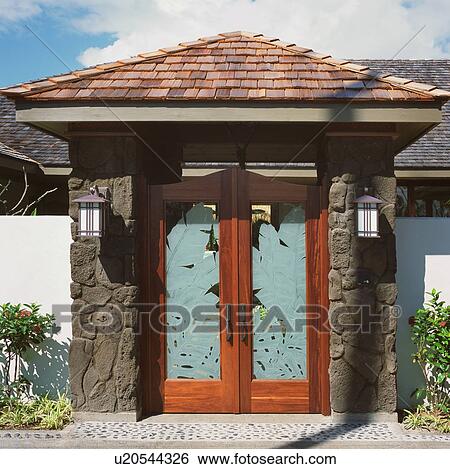 Detail of Unique Front Door View Large Photo Image Stock Photograph - Detail of Unique Front Door. Fotosearch