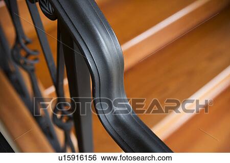 Detail Of Wrought Iron Stair Railing Stock Photograph U15916156