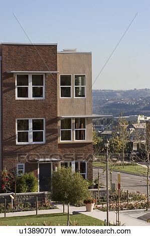Exterior shot of Contemporary Condominiums/Homes View Large Photo Image Stock Image - Exterior shot of Contemporary Condominiums/Homes. Fotosearch