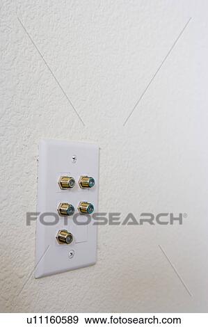 Power/Cable Outlet in Wall View Large Photo Image Stock Photo - Power/Cable Outlet in Wall. Fotosearch