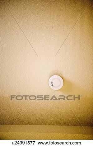 Smoke Detector on Yellow Ceiling View Large Photo Image Stock Photo - Smoke Detector on Yellow Ceiling. Fotosearch