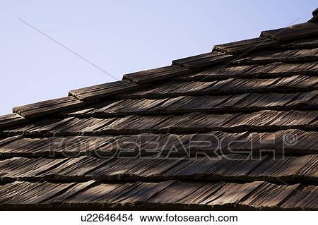 Wood Shingle Roof View Large Photo Image Picture - Wood Shingle Roof. Fotosearch