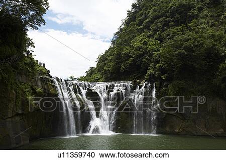 Stock Image - Shih Fen Waterfall, East Coast, Taiwan. Fotosearch