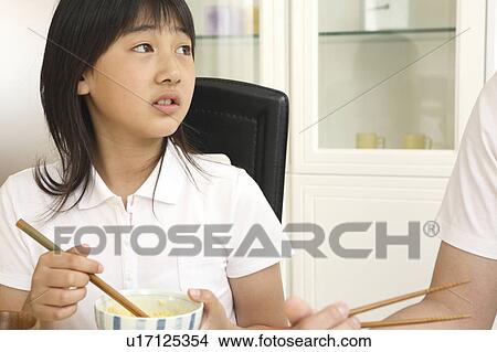 Girl eats a meal View Large Photo Image Picture - Girl eats a meal. Fotosearch