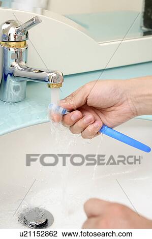 Preparations for brushing teeth View Large Photo Image Stock Image - Preparations for brushing teeth. Fotosearch