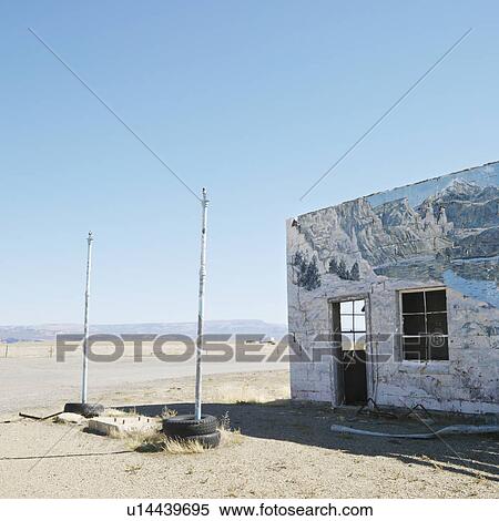 Building in barren desert landscape with winter scene mural painted on side View Large Photo Image Stock Photography - Building in barren desert landscape with winter scene mural painted on side. Fotosearch