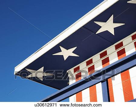 Close-up of lifeguard tower painted red, white and blue with stars and stripes in Miami, Florida, USA View Large Photo Image Stock Image - Close-up of lifeguard tower painted red, white and blue with stars and stripes in Miami, Florida, USA. Fotosearch