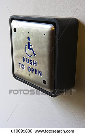 Metal door entrance button for physically challenged or handicapped people View Large Photo Image Stock Image - Metal door entrance button for physically challenged or handicapped people. Fotosearch