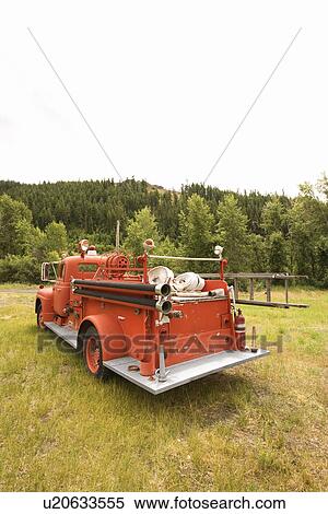 Stock Photography - Rear view of old fire truck. Fotosearch