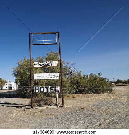 Stock Photo - Run down hotel sign. Fotosearch