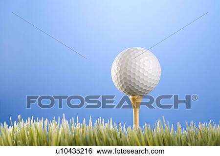 Studio shot of a golf ball on a tee in grass. View Large Photo Image Stock Photograph - Studio shot of a golf ball on a tee in grass.. Fotosearch