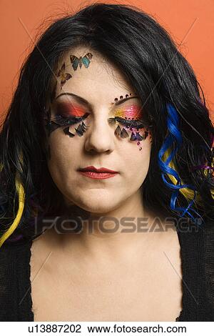 Woman with extreme makeup View Large Photo Image Stock Image - Woman with extreme makeup. Fotosearch