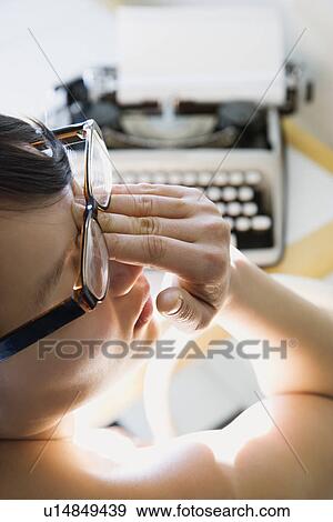 Stock Photo - Woman with typewriter . Fotosearch