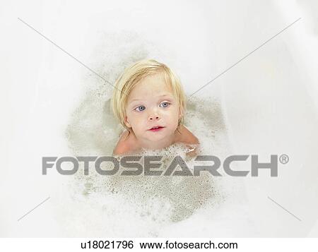 Little girl taking a bath. View Large Photo Image Stock Photograph - Little girl taking a bath.. Fotosearch