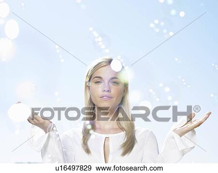 Girl in sunlight with bubbles View Large Photo Image Stock Photo - Girl in sunlight with bubbles. Fotosearch