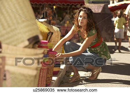Girl shopping in market View Large Photo Image Stock Photography - Girl shopping in market. Fotosearch