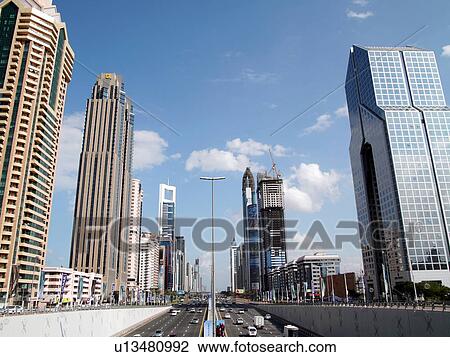 Dubai, sheikh, zayed, road, clear, sky, driving View Large Photo Image Stock Image - Dubai, sheikh, zayed, road, clear, sky, driving. Fotosearch