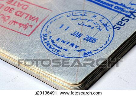 Stock Image - visa, stamp, passport, government, arab, stamp. Fotosearch