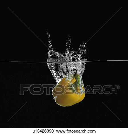 Close-up of a bell pepper underwater View Large Photo Image Stock Image - Close-up of a bell pepper underwater. Fotosearch