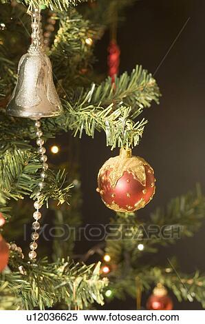 Stock Photography - Close-up of a decorated Christmas tree. Fotosearch