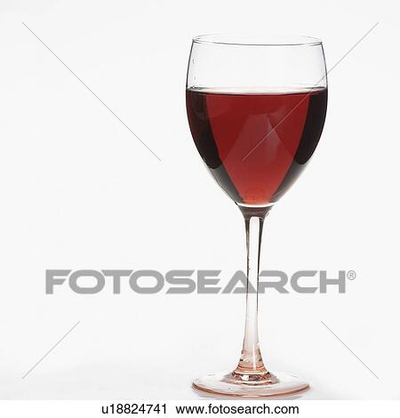 Stock Image - Close-up of a glass of red wine. Fotosearch
