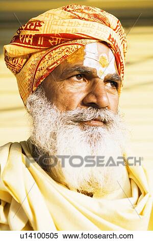 Stock Photography - Close-up of a sadhu. Fotosearch