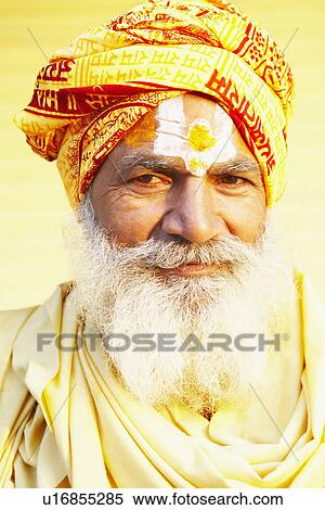 Stock Photography - Close-up of a sadhu. Fotosearch