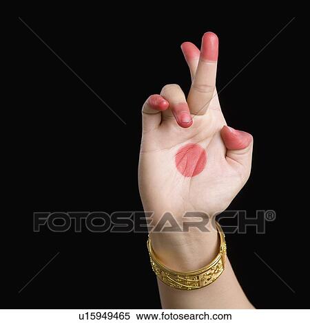 Stock Photography - Close-up of a woman's hand making a Bharatnatyam gesture. Fotosearch