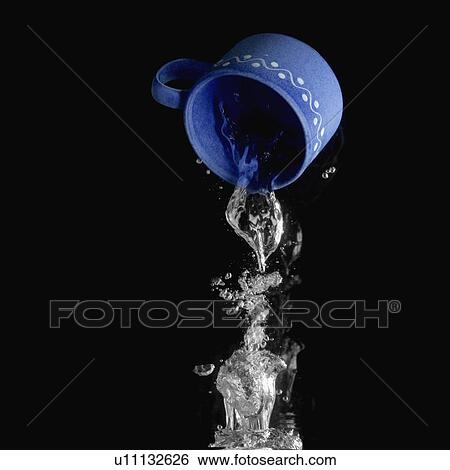 Stock Photograph - Close-up of water being poured from a cup. Fotosearch
