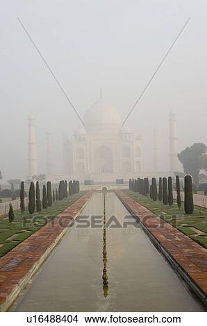 Formal garden in front of a mausoleum, Taj Mahal, Agra, Uttar Pradesh, India View Large Photo Image Picture - Formal garden in front of a mausoleum, Taj Mahal, Agra, Uttar Pradesh, India. Fotosearch