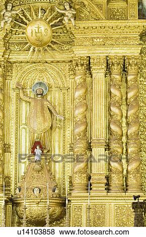 Stock Photo - Interiors of a church, St. Francis Xavier Church, Old Goa, Goa, India. Fotosearch