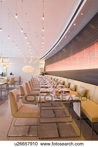 Stock Image - Interiors of a restaurant. Fotosearch