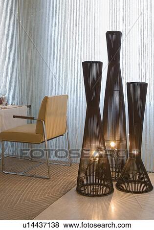 Lamp shades in a restaurant View Large Photo Image Stock Photo - Lamp shades in a restaurant. Fotosearch