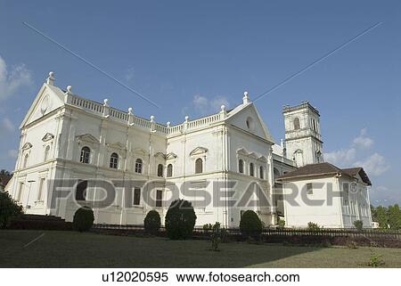 Stock Photography - Low angle view of a cathedral, Se Cathedral, Old Goa, Goa, India. Fotosearch