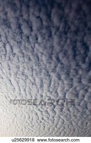 Stock Photo - Low angle view of altocumulus clouds in the sky. Fotosearch