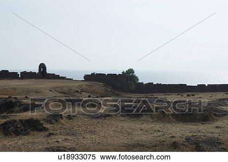 Stock Photography - Old ruins of a fort, Chapora Fort, Goa, India. Fotosearch