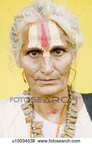 Portrait of a female sadhu View Large Photo Image Stock Photo - Portrait of a female sadhu. Fotosearch
