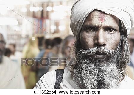Picture - Portrait of a sadhu. Fotosearch