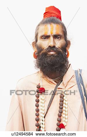 Picture - Portrait of a sadhu. Fotosearch