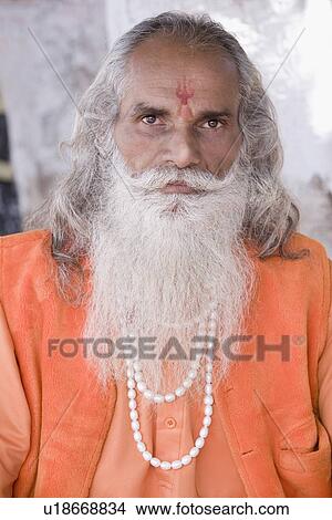 Picture - Portrait of a sadhu. Fotosearch