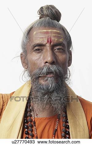 Stock Image - Portrait of a sadhu. Fotosearch