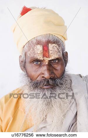 Stock Photograph - Portrait of a sadhu. Fotosearch