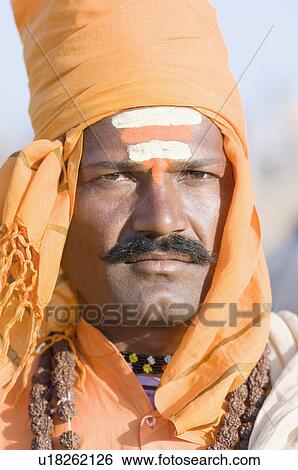 Stock Photograph - Portrait of a sadhu. Fotosearch